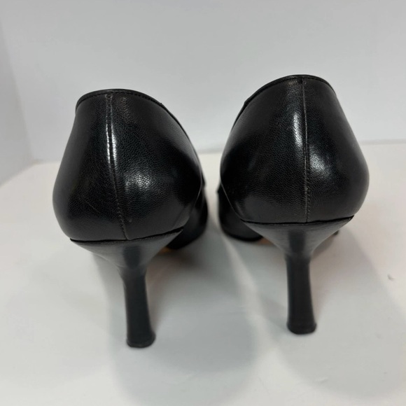 Vintage Chanel Classic Black Leather Cap Toe Kitten Pump Heel Sz 5/EU 35.5-Read - Picture 4 of 6